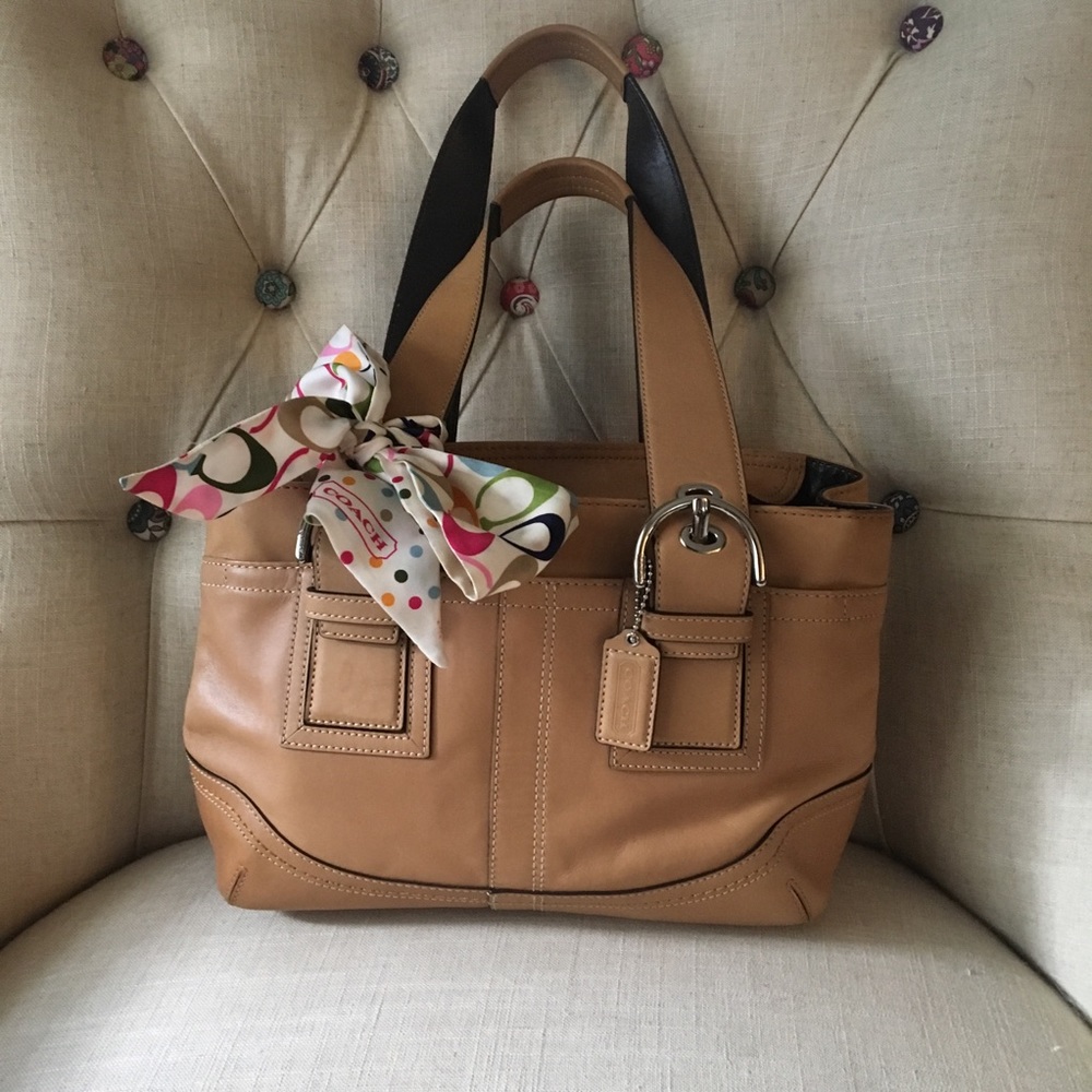 Silk Coach bag scarf